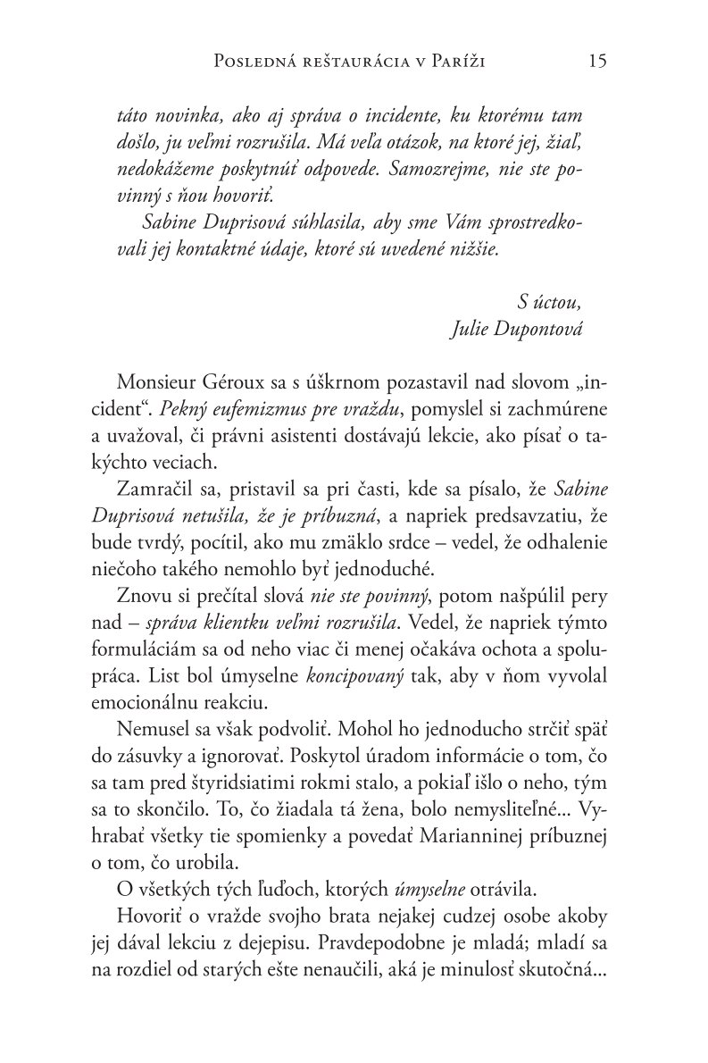 Posledná reštaurácia v Paríži